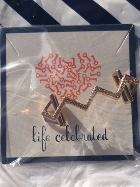 🩶5/$30 KEEP COLLECTIVE Pavé Zigzag Bracelet Charm Arrow Crystal Rose Gold NEW